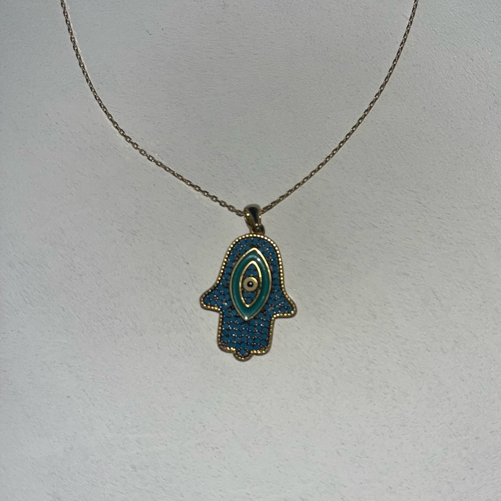 Hamsa Necklace Sterling Silver - image 7